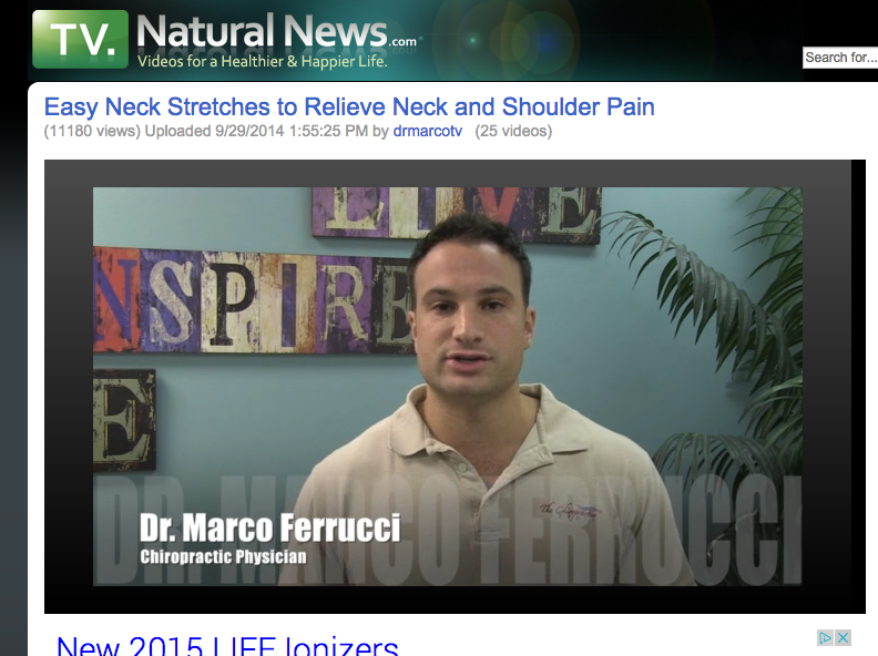 Latest Video For Dr. Marco of The Chiropractic Source Released